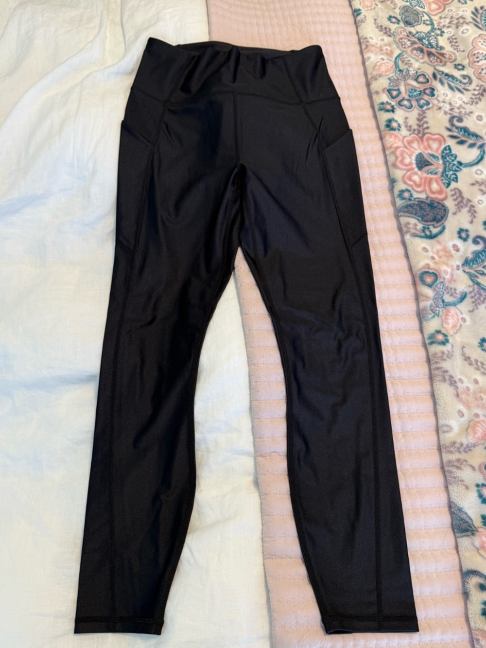 Fabletics Black High-Waisted Leggings with Side Pockets